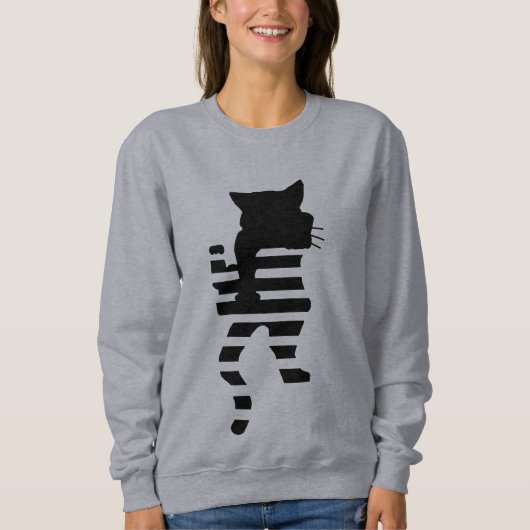 Sweatshirt Silhouette de chat noir (Devant)