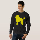 Sweatshirt Silhouette de chien de caniche jaune (Devant entier)