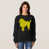 Sweatshirt Silhouette de chien de caniche jaune (Devant entier)