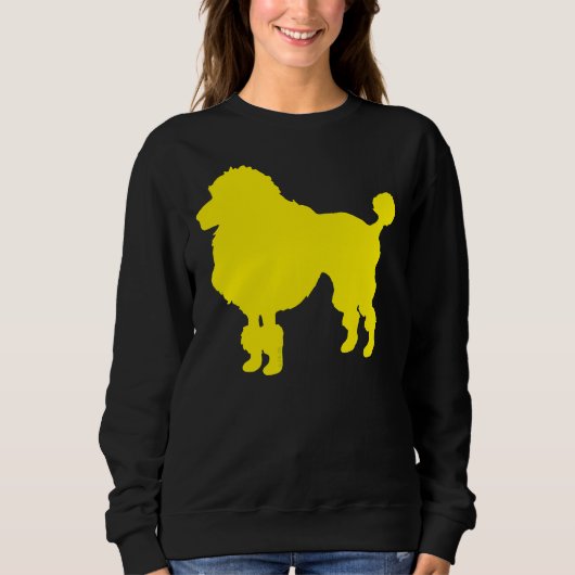 Sweatshirt Silhouette de chien de caniche jaune (Devant)