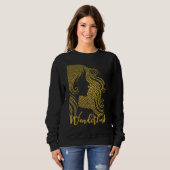 Sweatshirt Silhouette de la femme de Wanderlust dans les coeu (Devant entier)