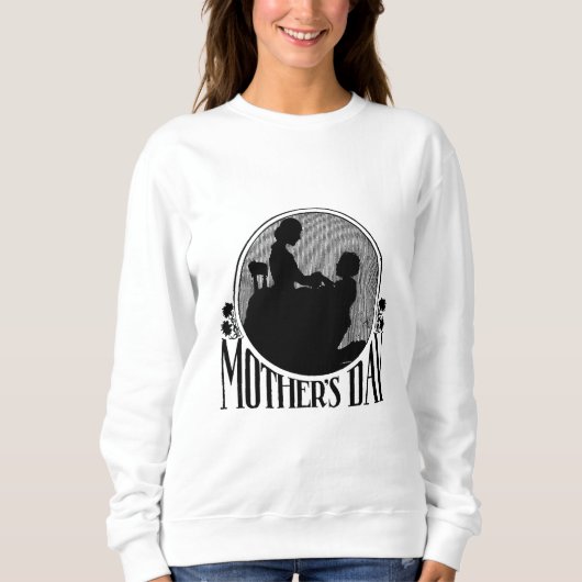 Sweatshirt Silhouette de la Fête des Mères Rétro (Devant)