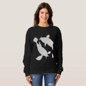 Sweatshirt Silhouette de poisson de Koi (Devant entier)