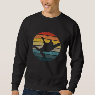 Sweatshirt Silhouette De Saut De Base Sur Un Soleil Rétro En 