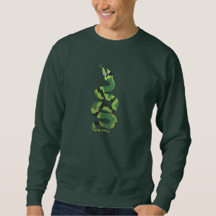 Sweatshirt Silhouette d'impression en noir et vert serpent