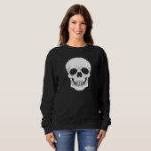 Sweatshirt Silhouette Éffrayante blanche Halloween simple (Devant entier)