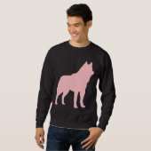 Sweatshirt Silhouette Husky Rose (Devant entier)