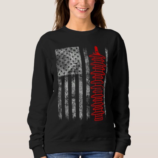 Sweatshirt Silhouette Lightning Arrester American Flag Linema (Devant)