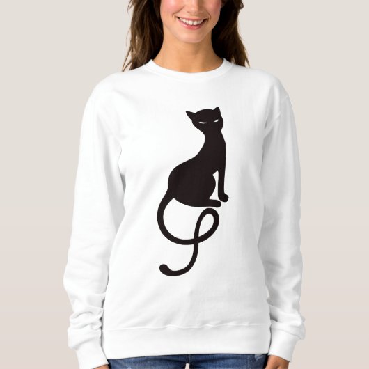 Sweatshirt Silhouette mauvaise aimable de chat noir (Devant)