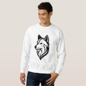 Sweatshirt Silhouette minimaliste face Wolf (Devant entier)