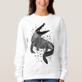 Sweatshirt Silhouette noire d'un crocodile (Devant)