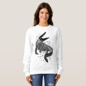 Sweatshirt Silhouette noire d'un crocodile (Devant entier)