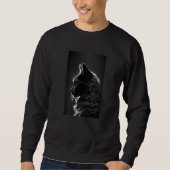 Sweatshirt Silhouette of a black cat Premium (Devant)