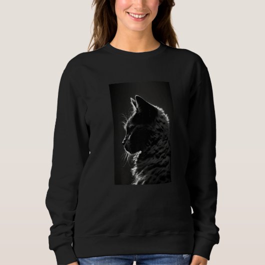 Sweatshirt Silhouette of a black cat Premium (Devant)