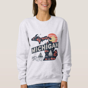 Sweatshirt Silhouette rétro du Michigan