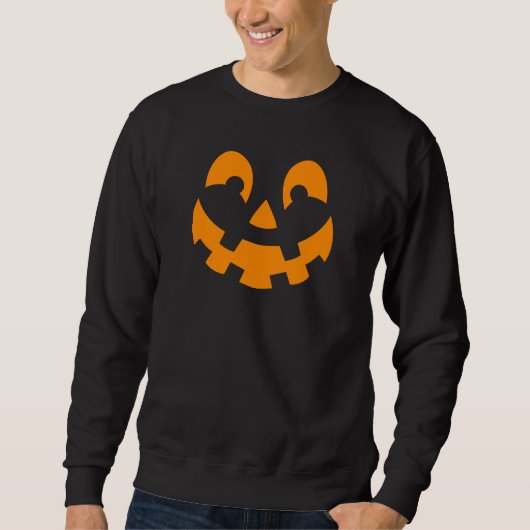 Sweatshirt Silhouette simple Citrouille orange face Halloween (Devant)