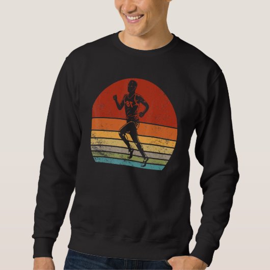 Sweatshirt Silhouette Vintage du coureur rétro 60 (Devant)