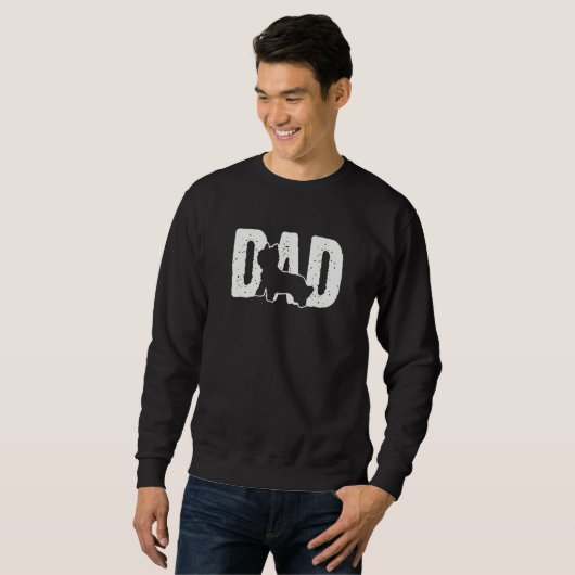 Sweatshirt silky terrier Dad Father Silhouette Dog (Devant entier)