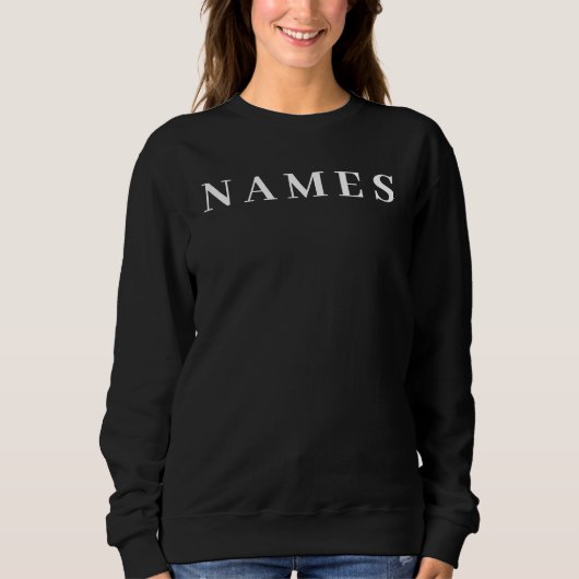 Sweatshirt Simple Black Custom Ajouter Votre Nom Élégant (Devant)