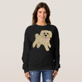 Sweatshirt Simple Blonde Poodle rose chiot (Devant entier)
