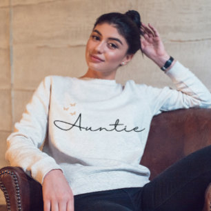 Sweatshirt Simple Boho Orange Butterflies Tante Calligraphie