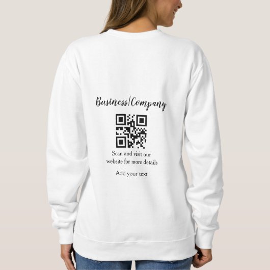 Sweatshirt Simple entreprise site web code-barres QR ajouter  (Dos)