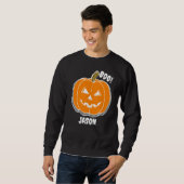 Sweatshirt Simple Happy Halloween boo citrouille éffrayant (Devant entier)