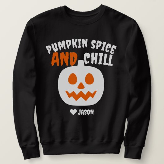 Sweatshirt Simple Happy Halloween éffrayant citrouille orange (Design devant)