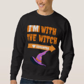 Sweatshirt Simple Happy Halloween je suis avec le costum sorc (Devant)