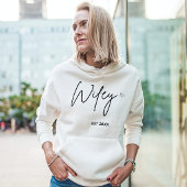 Sweatshirt Simple minimum personnalisé Wifey Script Est année