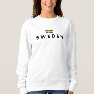 Sweatshirt Simple moderne Suède Suède Suède Drapeau Pays Souv