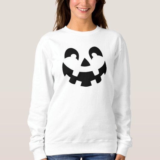 Sweatshirt Simple Visage de Citrouille Taillée en Silhouette (Devant)