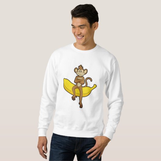 Sweatshirt Singe à la banane (Devant entier)