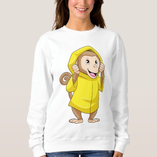 Sweatshirt Singe à la pluie avec Raincoat (Devant)
