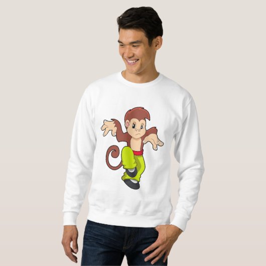 Sweatshirt Singe aux arts martiaux Kungfu (Devant entier)
