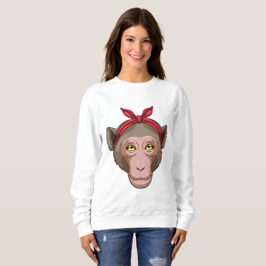 Sweatshirt Singe avec Bandana (Devant entier)