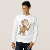 Sweatshirt Singe avec brosse à dents (Devant entier)