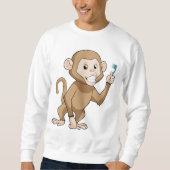 Sweatshirt Singe avec brosse à dents (Devant)