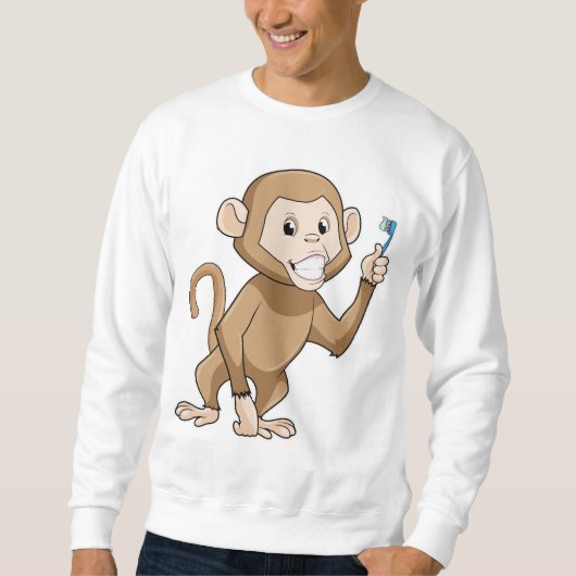 Sweatshirt Singe avec brosse à dents (Devant)