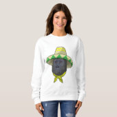 Sweatshirt Singe avec casquette de paille (Devant entier)