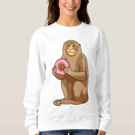 Sweatshirt Singe avec Donut (Devant)