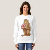 Sweatshirt Singe avec Donut (Devant entier)