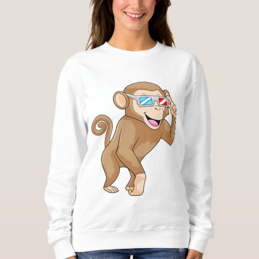 Sweatshirt Singe avec lunettes (Devant)