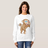 Sweatshirt Singe avec lunettes (Devant entier)