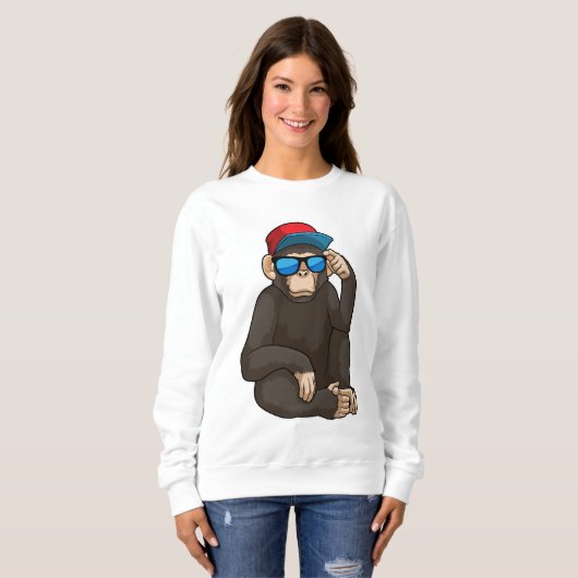 Sweatshirt Singe avec lunettes de soleil (Devant entier)