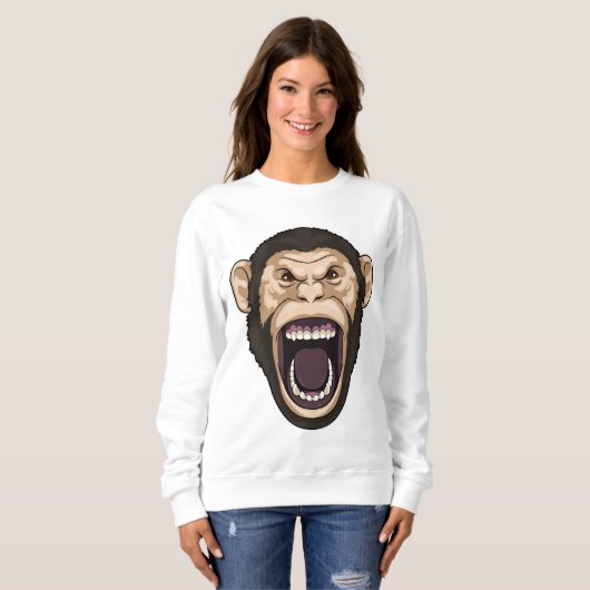Sweatshirt Singe avec poils noirs (Devant entier)