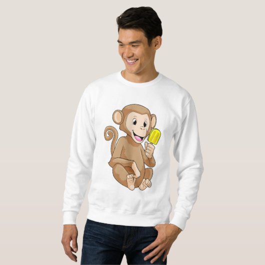 Sweatshirt Singe avec Popsicle (Devant entier)