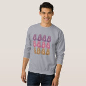 Sweatshirt Singe colorés de style pixel whimsique (Devant entier)
