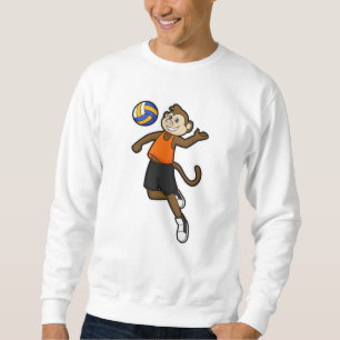 Sweatshirt Singe comme joueur de volleyball avec volleyball