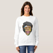 Sweatshirt Singe comme peintre (Devant entier)